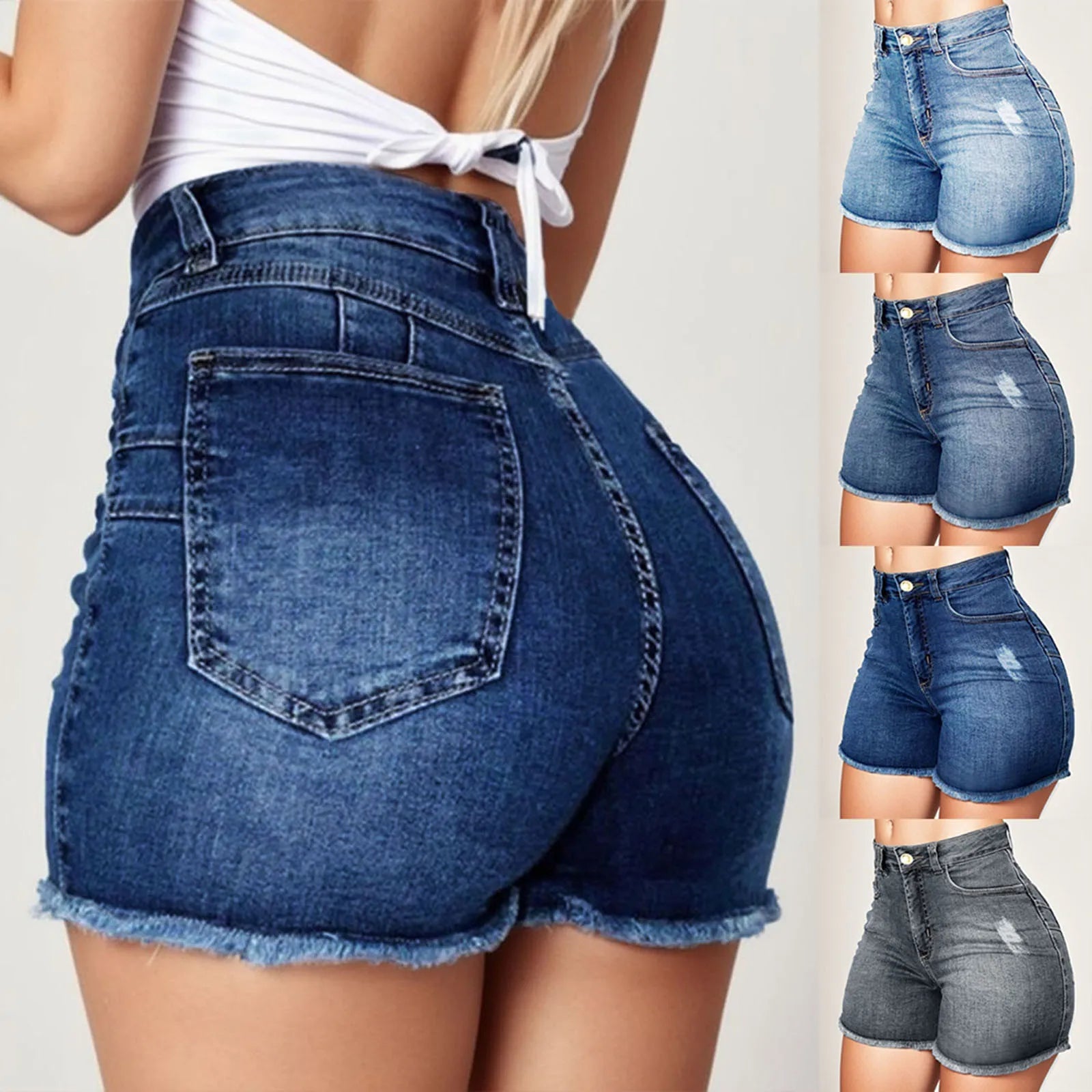 Ripped Denim Shorts