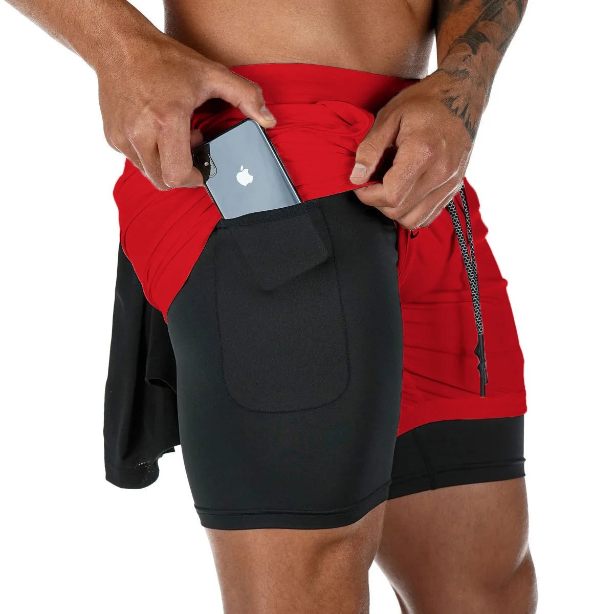 Shortiy Men's Double Layer Fitness Shorts